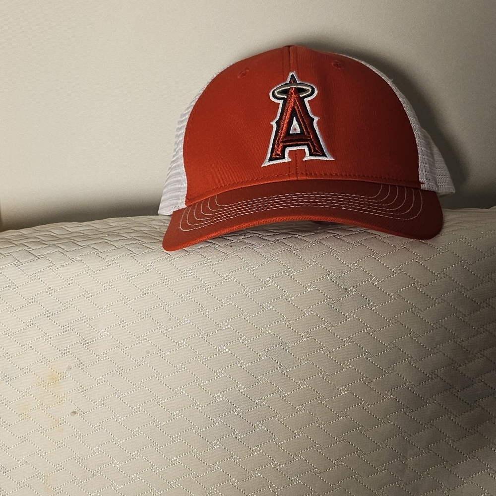 Orange and White Baseball Cap